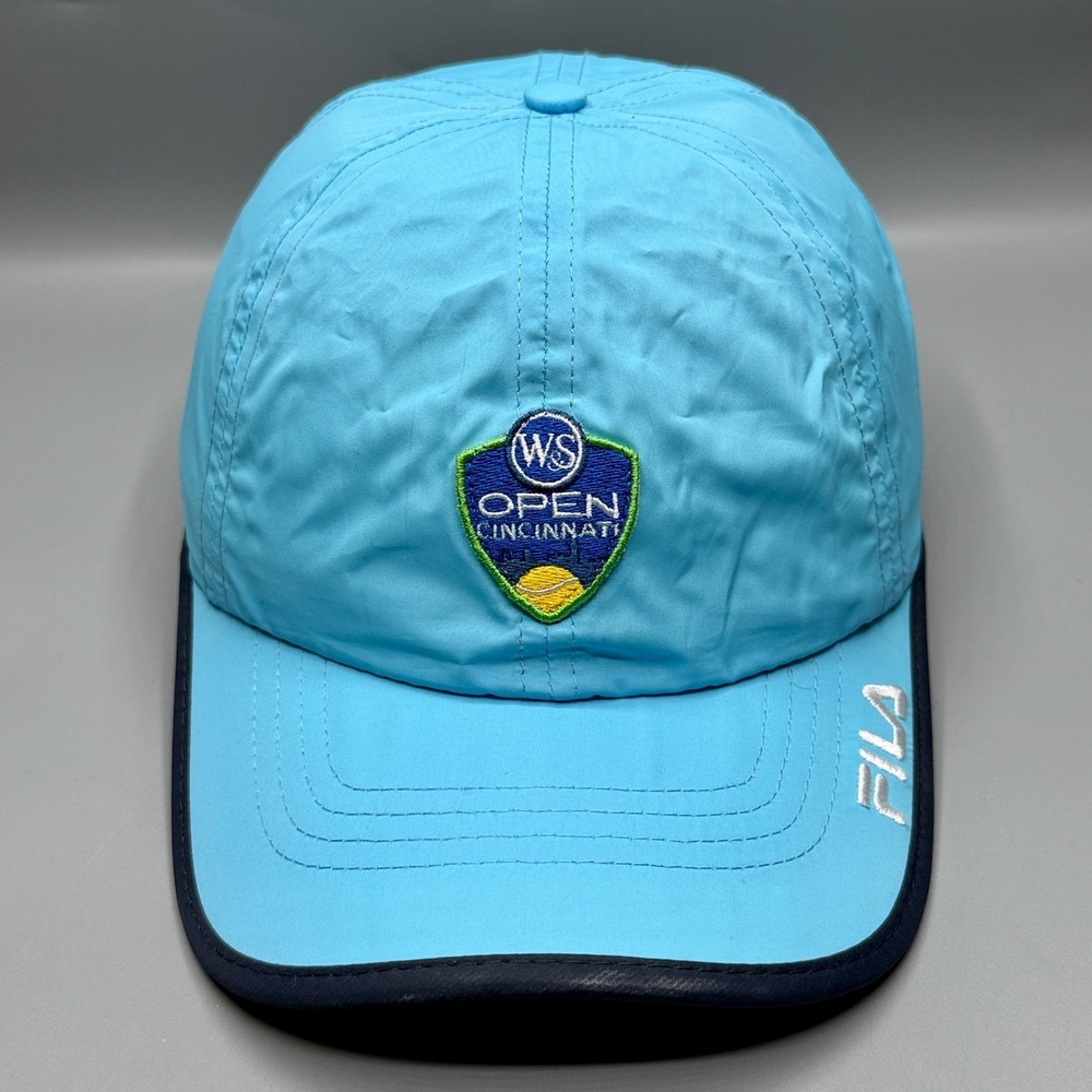 FILA Hat Cap W&S Open Cincinnati Tennis Tournament Patch Blue Adjustable Strap